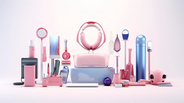 Photo character displaying beauty gadgets