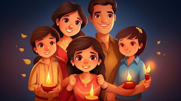 Character on Diwali festival vector generated by Ai