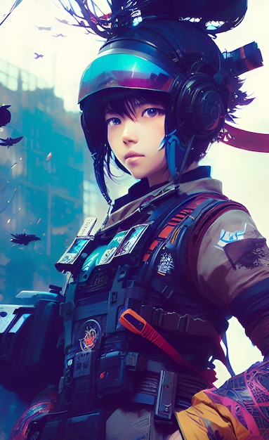 A character from the game is wearing a helmet with a badge on it