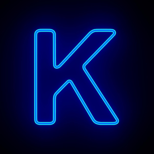 Character K on dark background 3D illustration