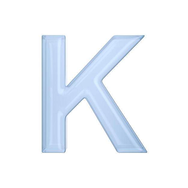 Character K on white background Isolated 3D illustration