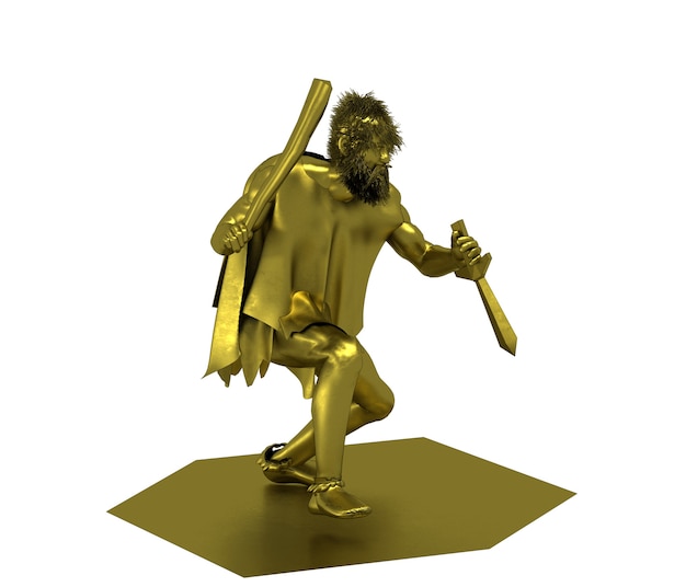 character of a medieval man, 3D illustration