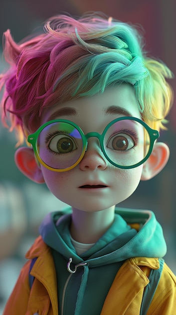 Character neon kind 3D