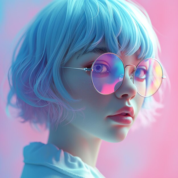 Character neon meisje 3D