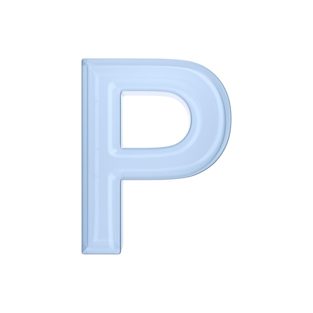 Character P on white background Isolated 3D illustration