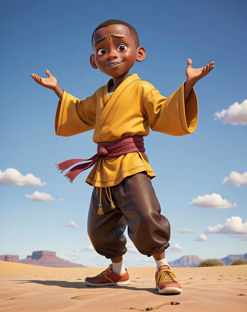 Photo the character person in the animated movie the karate kid