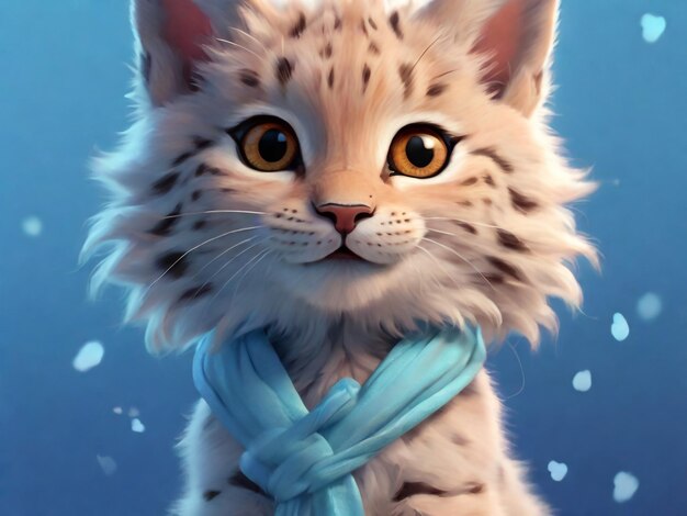 Photo character portrait of a cute baby white tiger 3d illustration