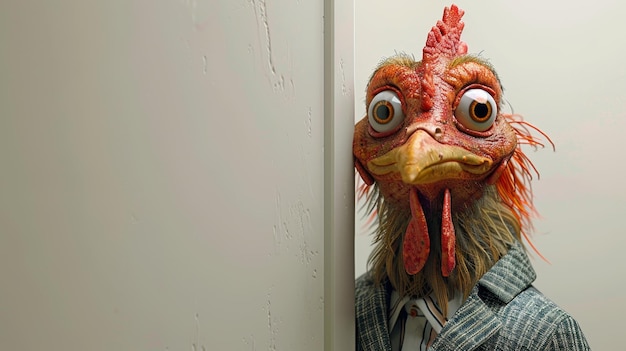 Photo the character of the rooster 3d illustration