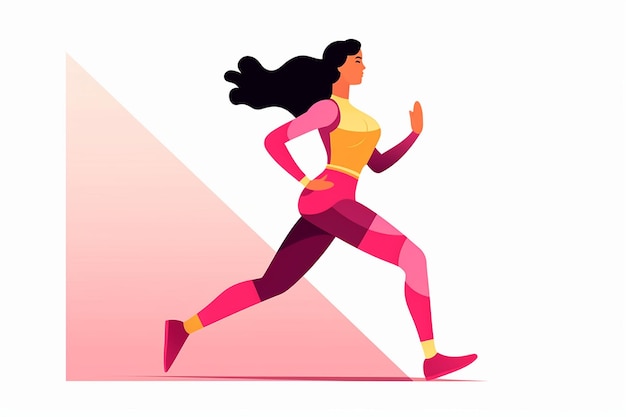 Character side view illustration woman running