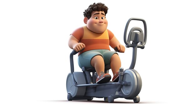 Photo character using gym machines