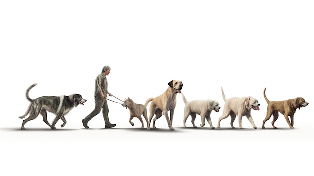 Foto personaggio cani che camminano