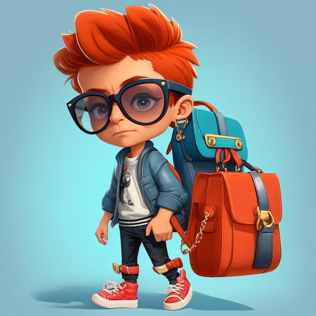 A Character With Bag and Sunglass