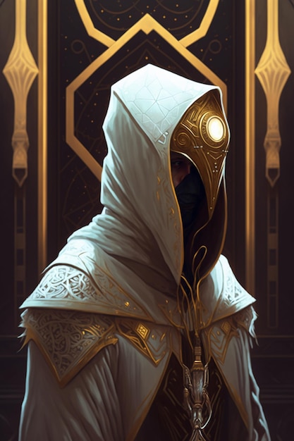 A character with a hood and a mask.