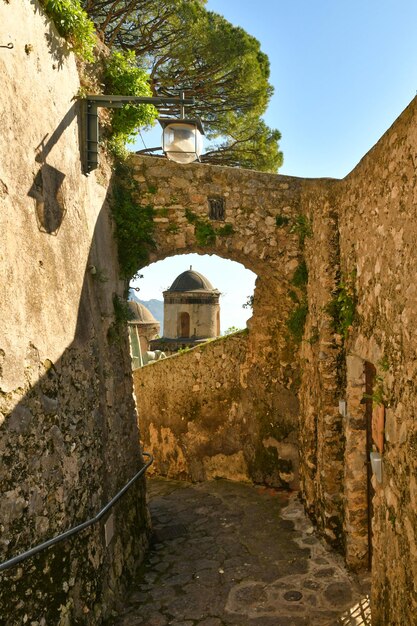 A characteristic narrow street in the villages of the Amalfi coast in Italy