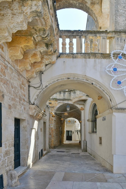 A characteristic street of Ruffano an old village in the province of Lecce Italy