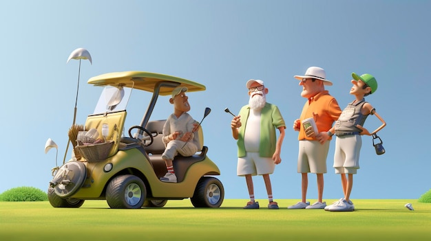 Characters Socializing on the Golf Course