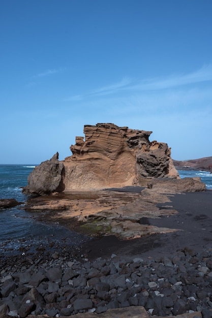 스페인 Lanzarote 카나리아 제도의 Charco Verde 해변