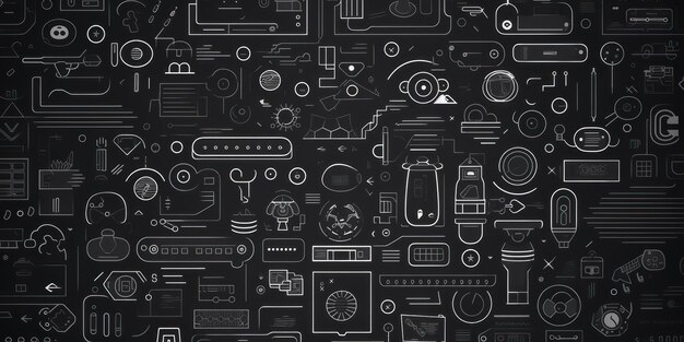 Photo charcoal abstract technology background using tech devices and icons thin line interface vector illustration pattern ar 21 job id 030b9599572a4c1b94e1ef40bc6cd011