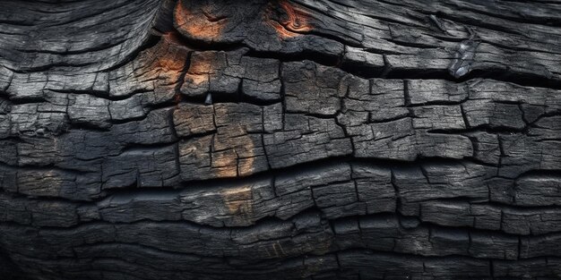 Charcoal background natural burnt wood texture closeup