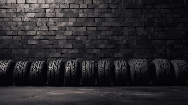 Charcoal background with car tires