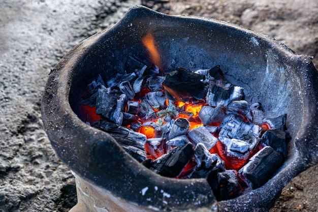 Charcoal briquettes one of Indonesia's traditional burning methods