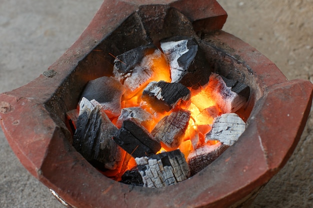 The charcoal fire