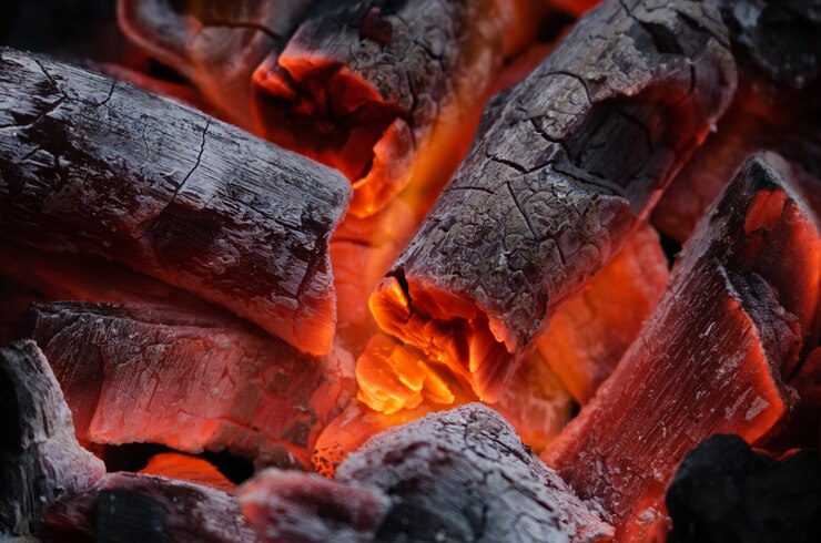 Photo the charcoal is burning