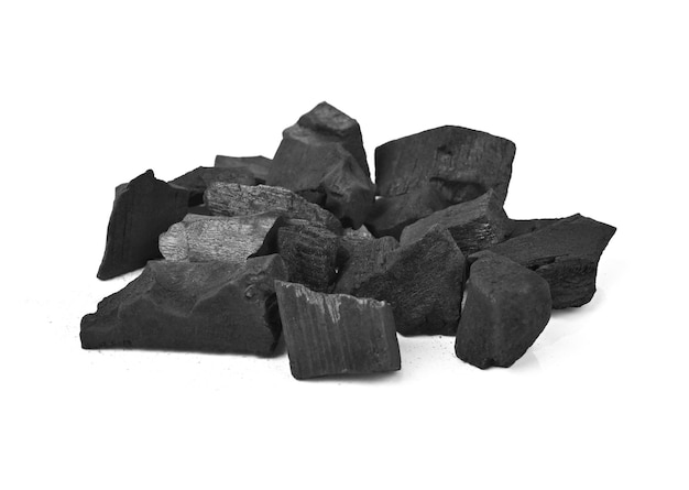 Charcoal isolated on white background