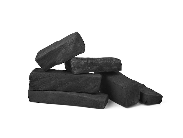 Charcoal isolated on white background