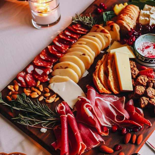 charcuterie board plating for a festive brunch