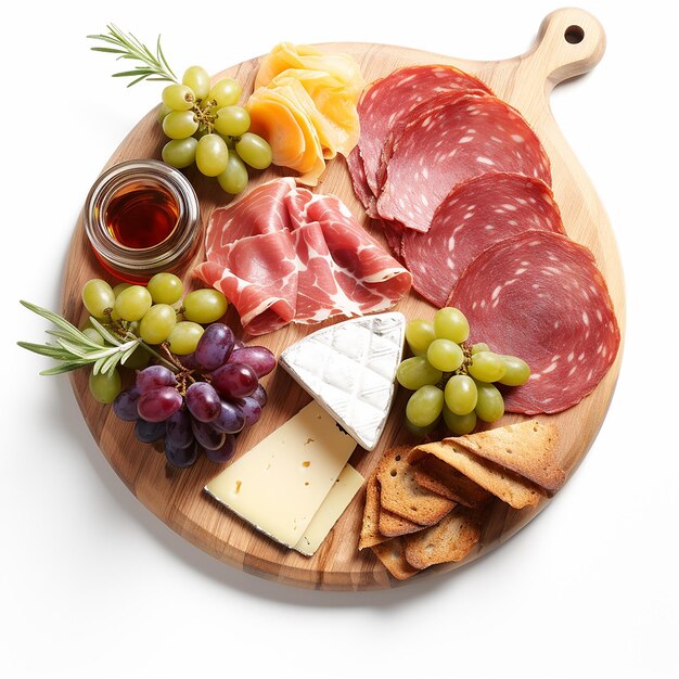 텍스트를 위한 여유 공간이 있는 Charcuterie Board 스톡 이미지 고품질