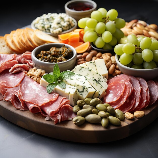 Charcuterie Board with Free Space for Text High Key