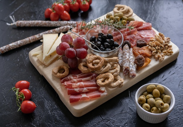 Charcuterie meat board