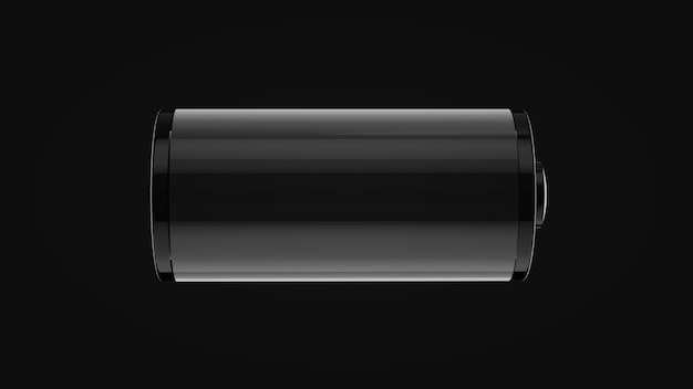 Charge icon on black background battery is low 3D Render