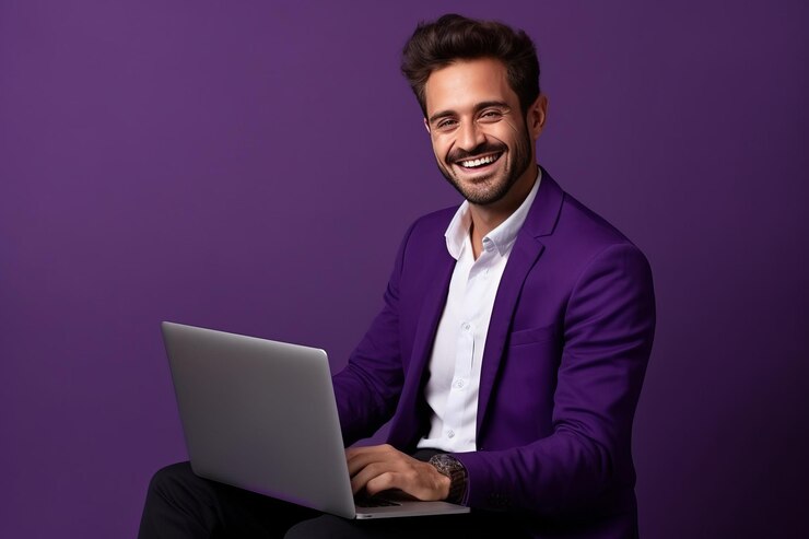 The Charismatic Businessman Embracing Technology with a Smile