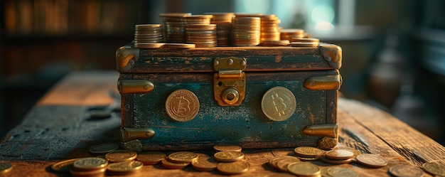 Photo charity donation box overflowing with cash wallpaper