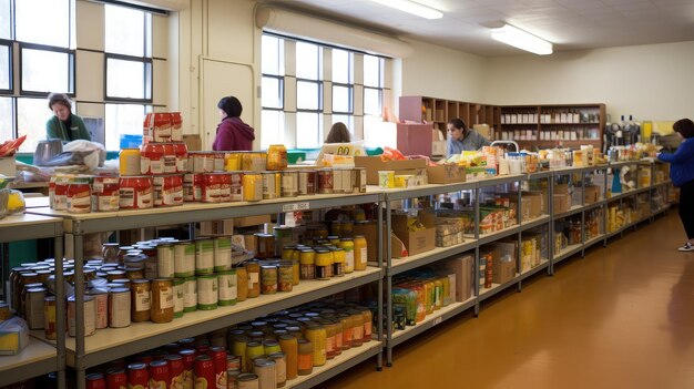 Charity food pantry donation