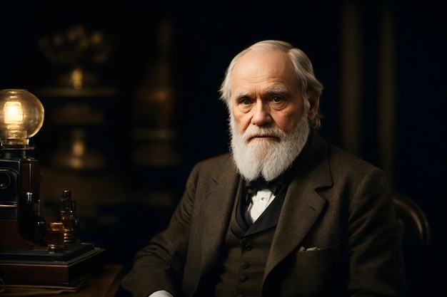 Photo charles darwin naturalist biologist theory of evolution darwin's early life darwin's voyage on