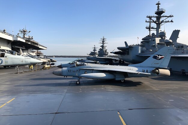 Photo charleston sc 21 nov 2019 view of airplanes on the deck of the uss yorktown a historic aircraft carrier museum at patriots point in charleston south carolina united states