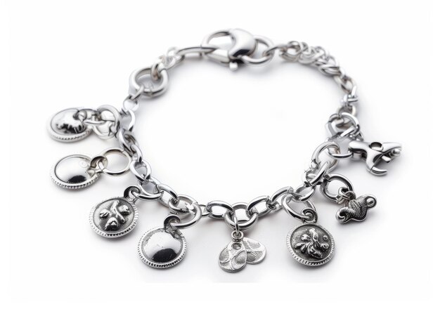 Charm Bracelet On White Background