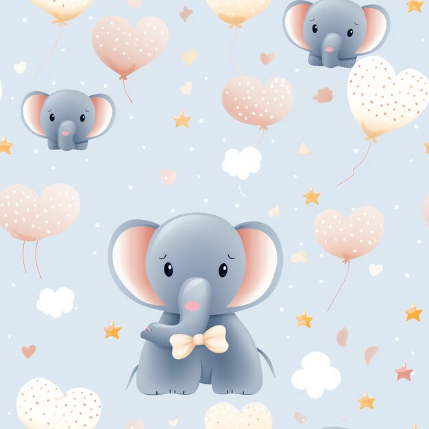 Charmante illustratie van een olifant voor gezellige ontwerpen voor baby's en kinderen