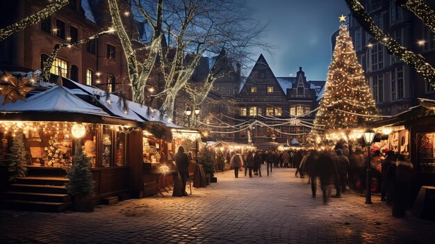 Foto charmante kerstmarkt