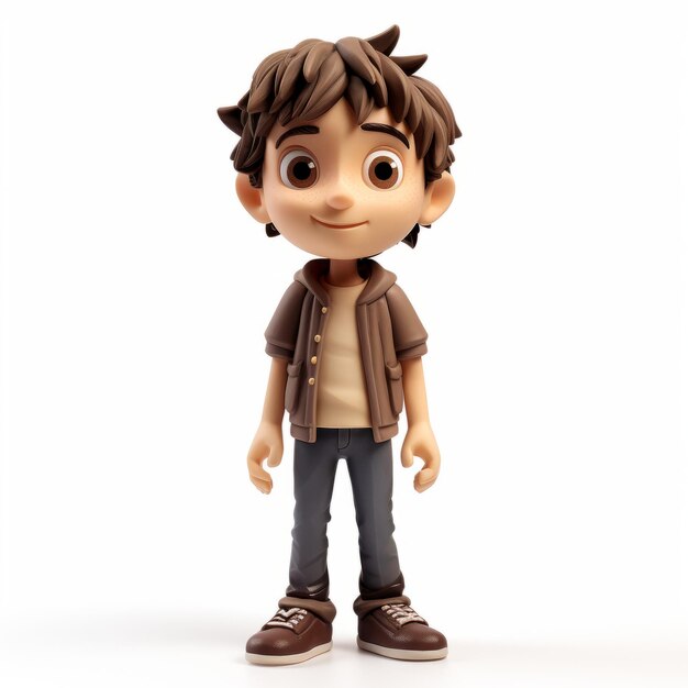 Photo charming 3d animation of hispanicore cartoon boy figurine in edmonton park