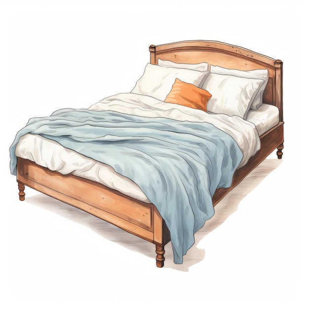 Charming Anime Bed Drawing With Realistic Light And Color Usage