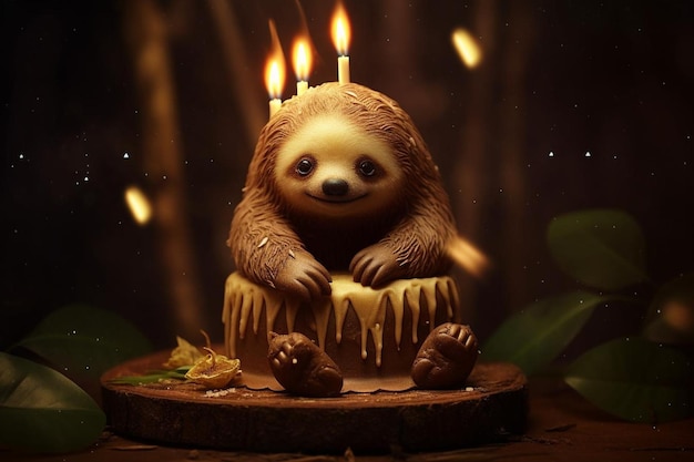 Charming baby sloththemed cake for adorable celebrations