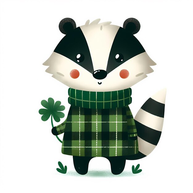 Photo charming badger in st patricks day outfit