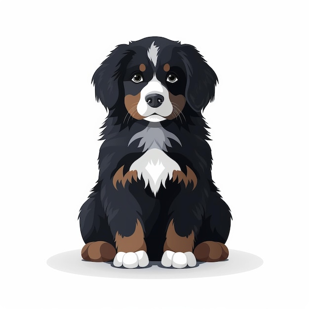 Photo charming bernese mountain dog icon with dark and foreboding colors