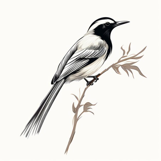 Charming Bird Illustration With Classic Tattoo Motifs