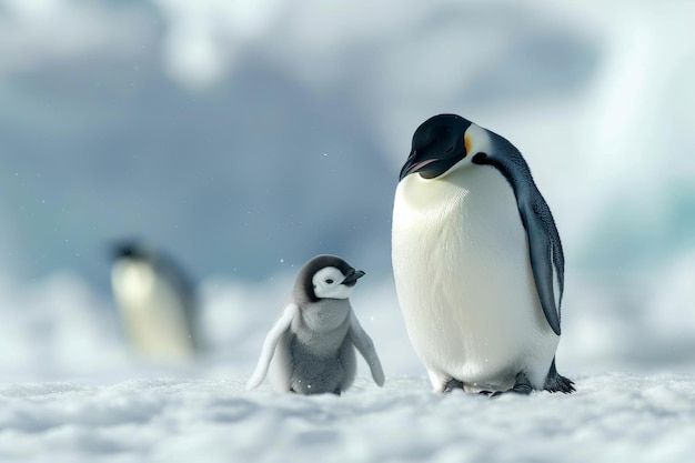 Photo charming birds in their natural habitatworld penguin day