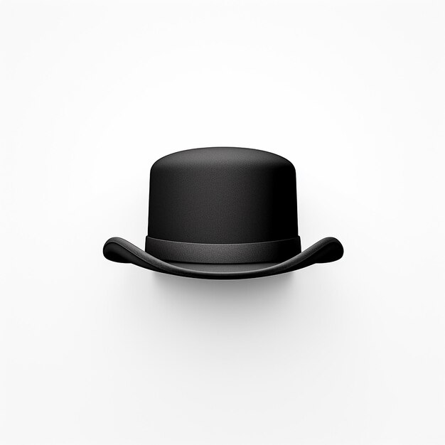 Photo charming black mustache and hat isolated on white